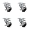 Service Caster 3.5 Inch Soft Rubber Wheel Swivel Top Plate Caster Set with Brake SCC-20S3514-SRS-TLB-TP2-4 - alternate 1